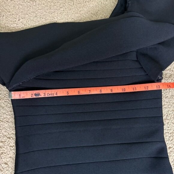 Venus Black One Shoulder Ruffle Bandage Sheath Dress - Size XS - Picture 7 of 9